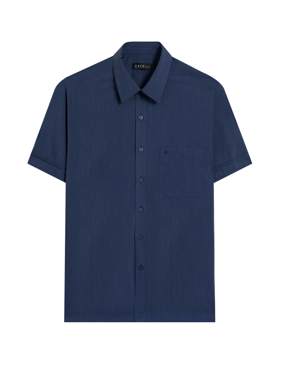 Áo Sơ Mi Ngắn Tay Xanh Than