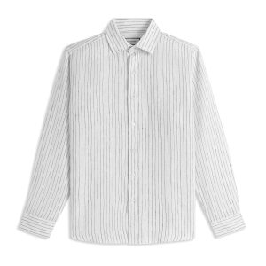 Áo Sơ Mi Linen Sọc Trắng Đen